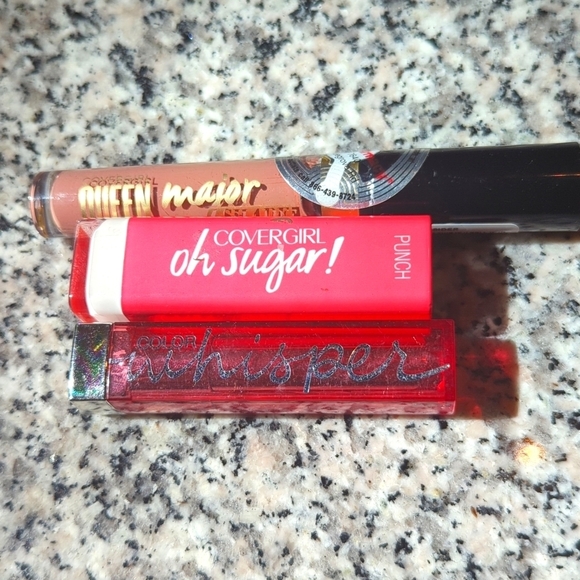 3 Lipsticks: 2 Covergirl and 1 Maybelline Peach, Punch, Nude - Picture 1 of 7